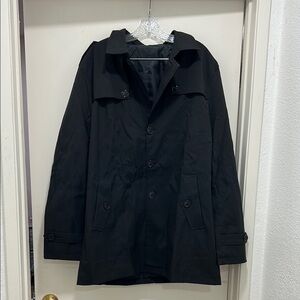 SHEIN Men's Classic Black Trench Coat